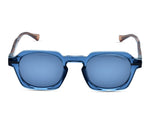 Transparent Ocean Blue with Wood Brown Temples