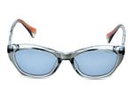 Crystal Clear Grey with Orange Temples	