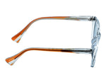 Crystal Clear Grey with Orange Temples	