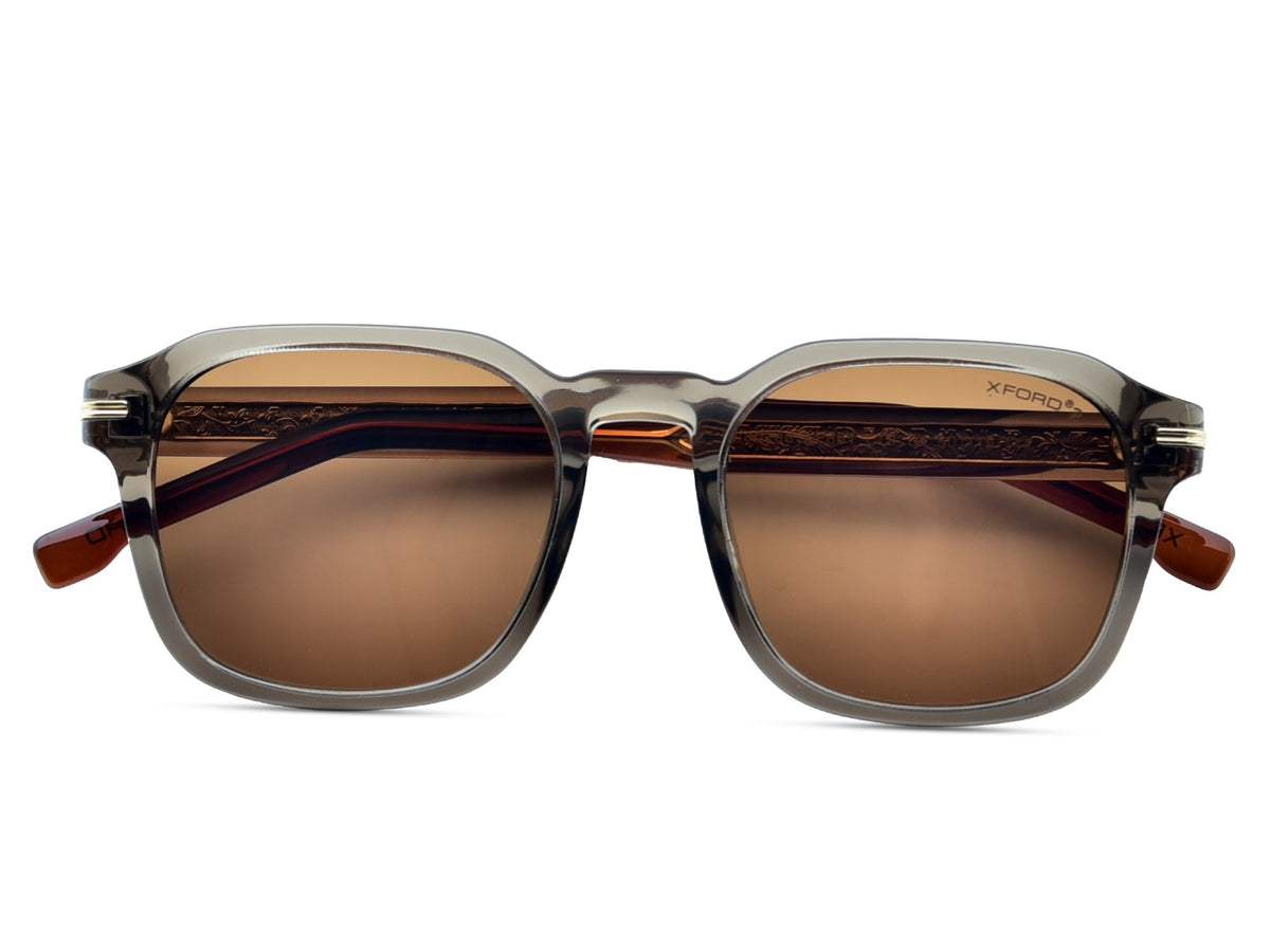 Transparent Grey with Brown Temples
