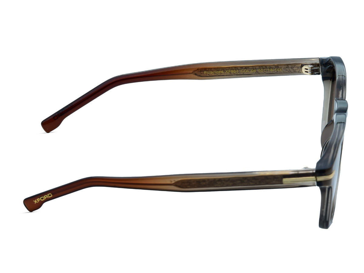 Transparent Grey with Brown Temples