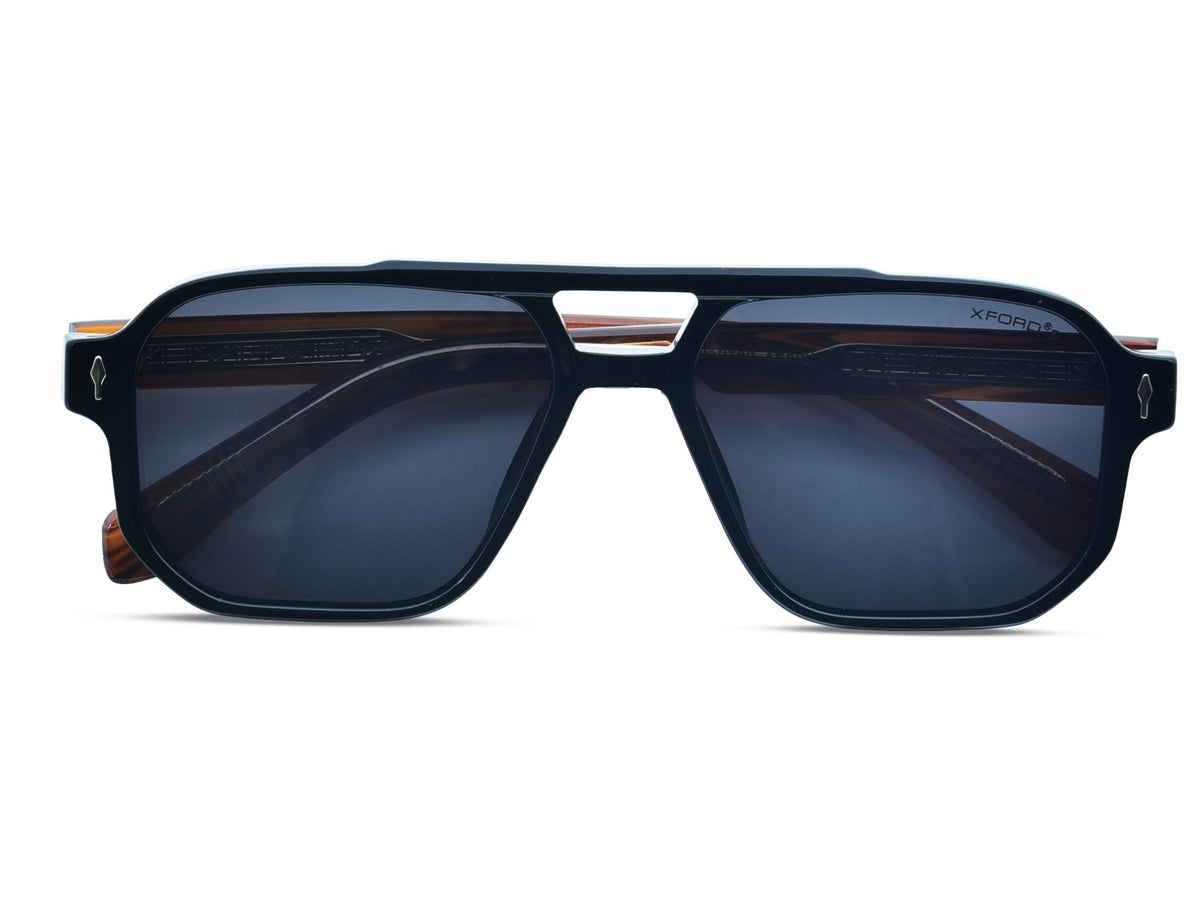 Glossy Black with Transparent Amber Brown	