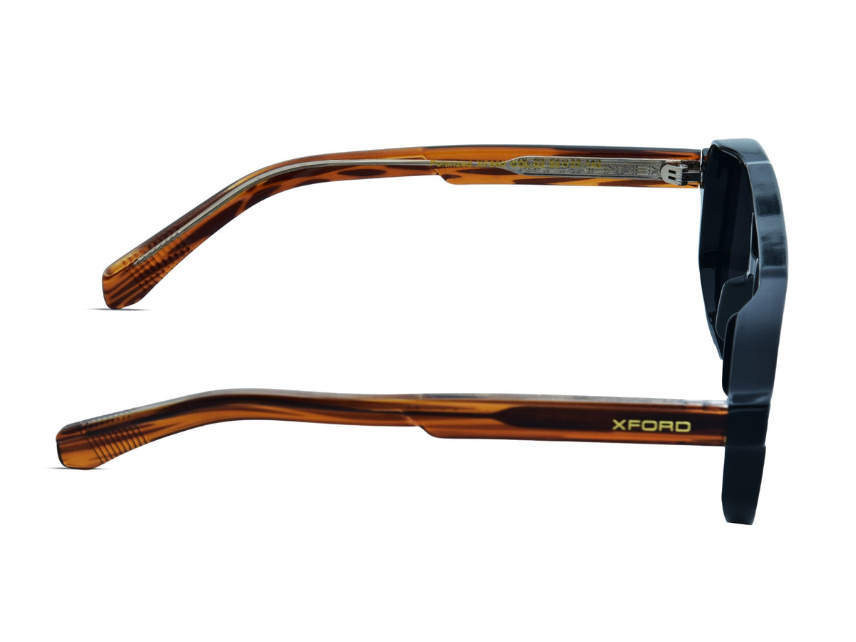 Glossy Black with Transparent Amber Brown	