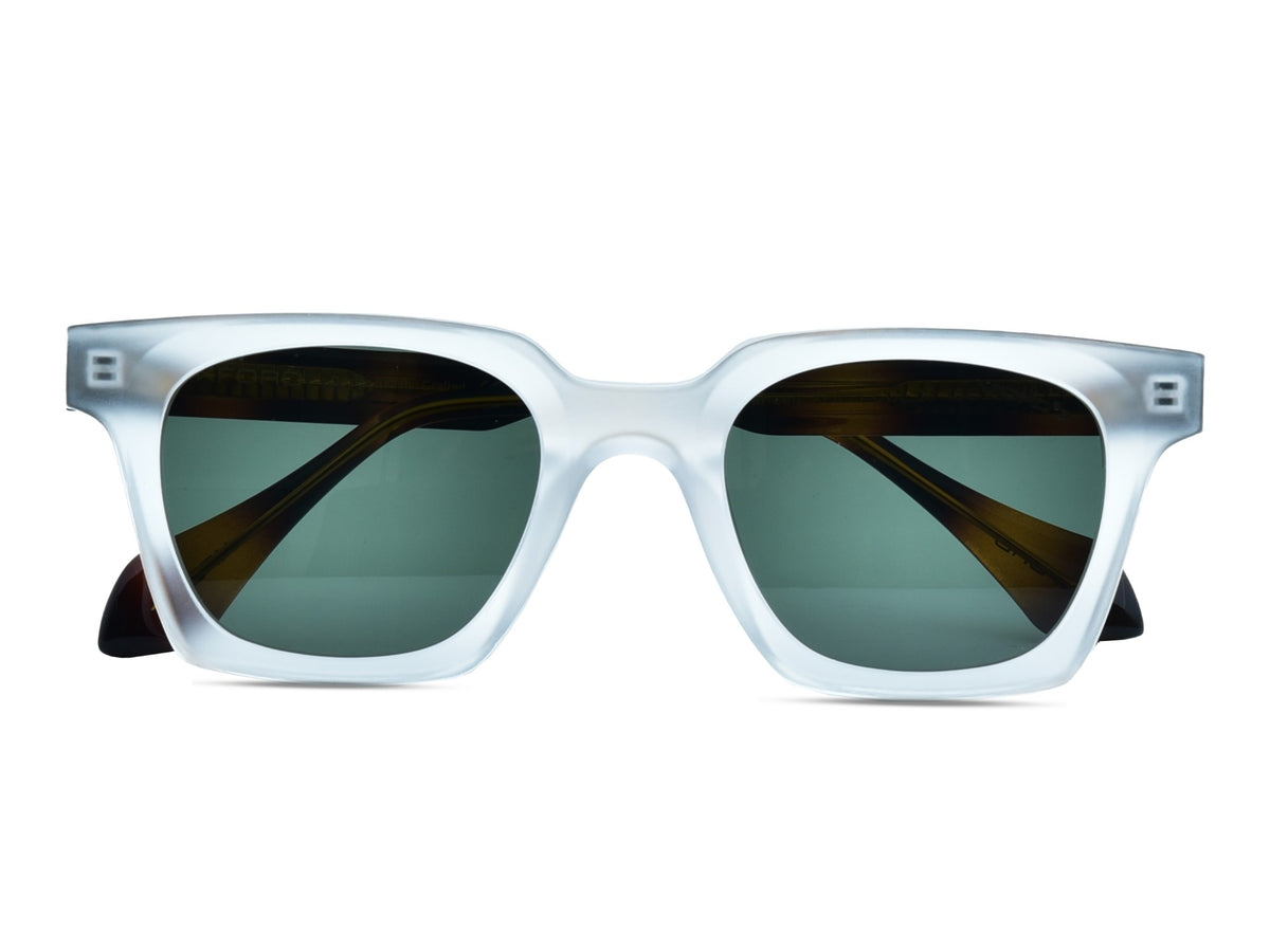 Matte Crystal with Glossy Tortoiseshell Temples	