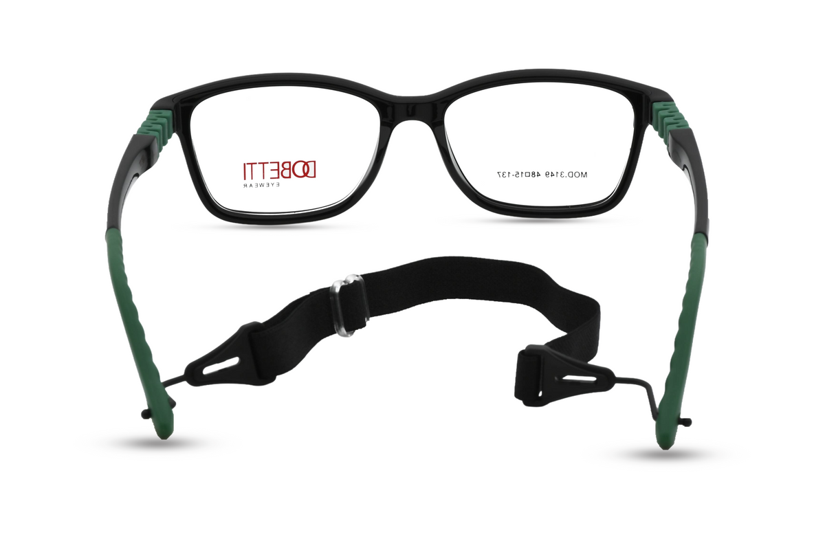 Black Front with Green Temples