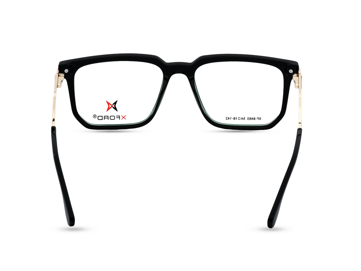 Matte Black with Gold Metal Temples