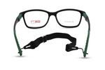 Matte Black with Green Temples (Dual Tone)