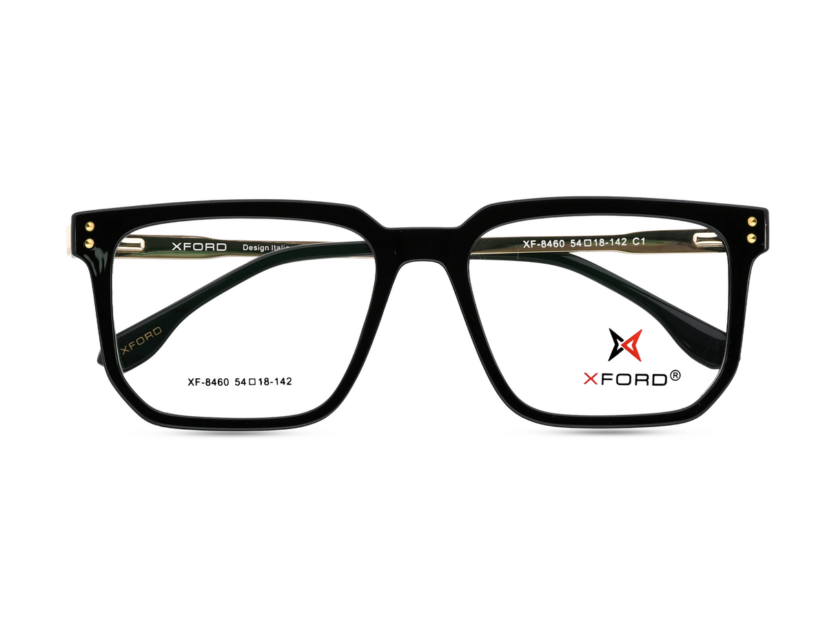 Matte Black with Gold Metal Temples