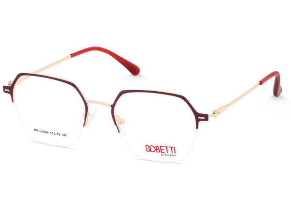 DOBETTI 3096 Geometric Half Rim Metal Frames – Women