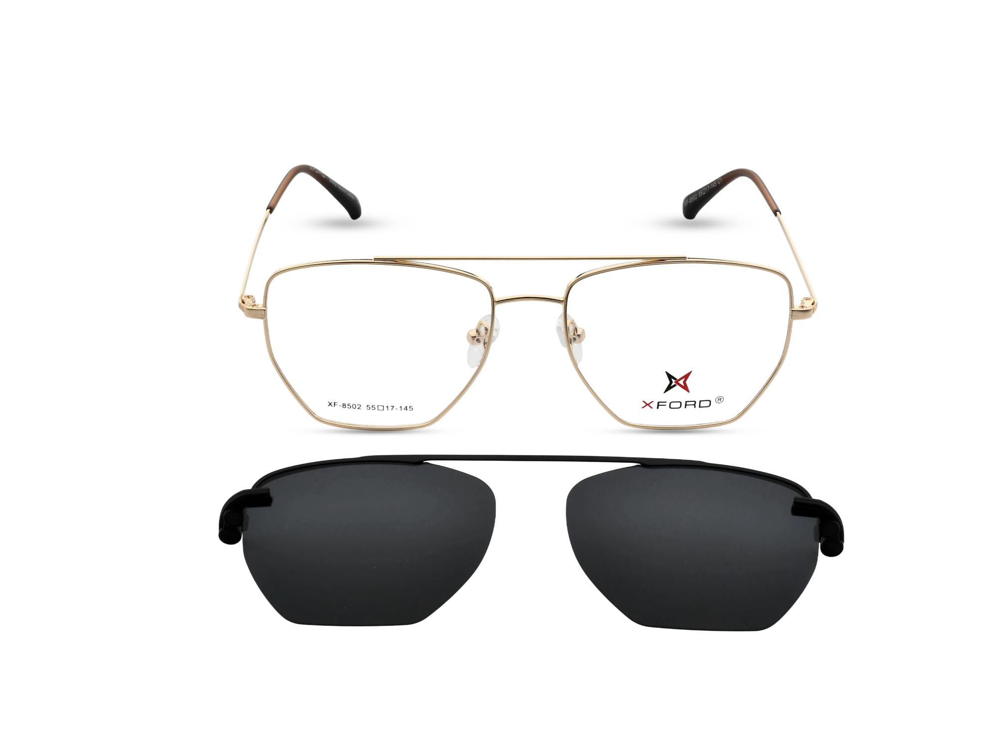Gold Frame with Black Clip-On