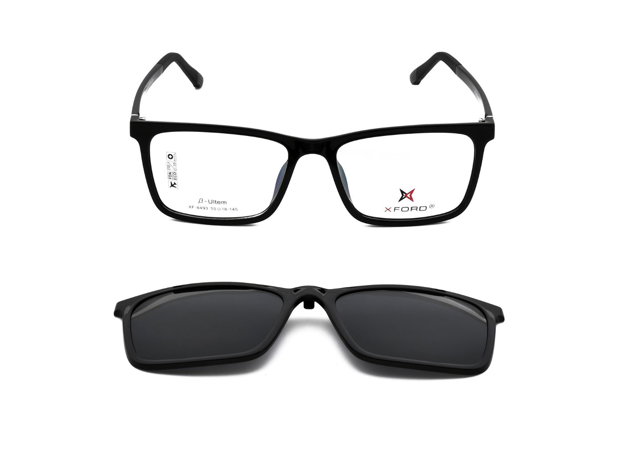 Matte Black With Black Clip-On Lens