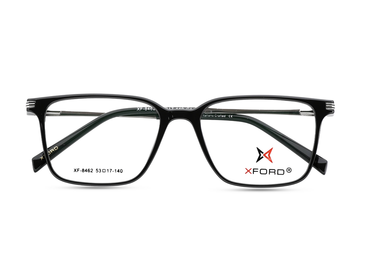 Matte Black with Silver Metal Temples