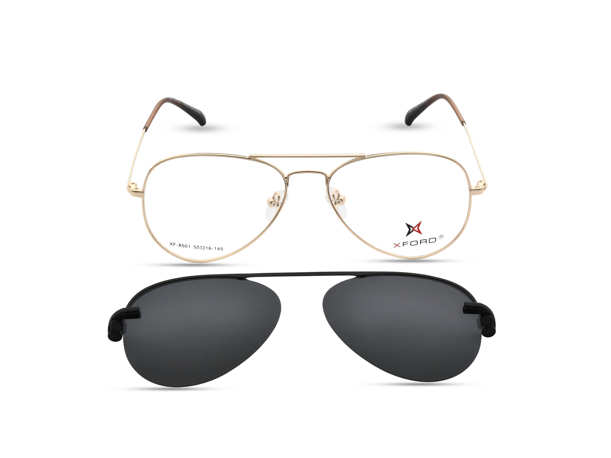 Gold Frame with Black Clip-On