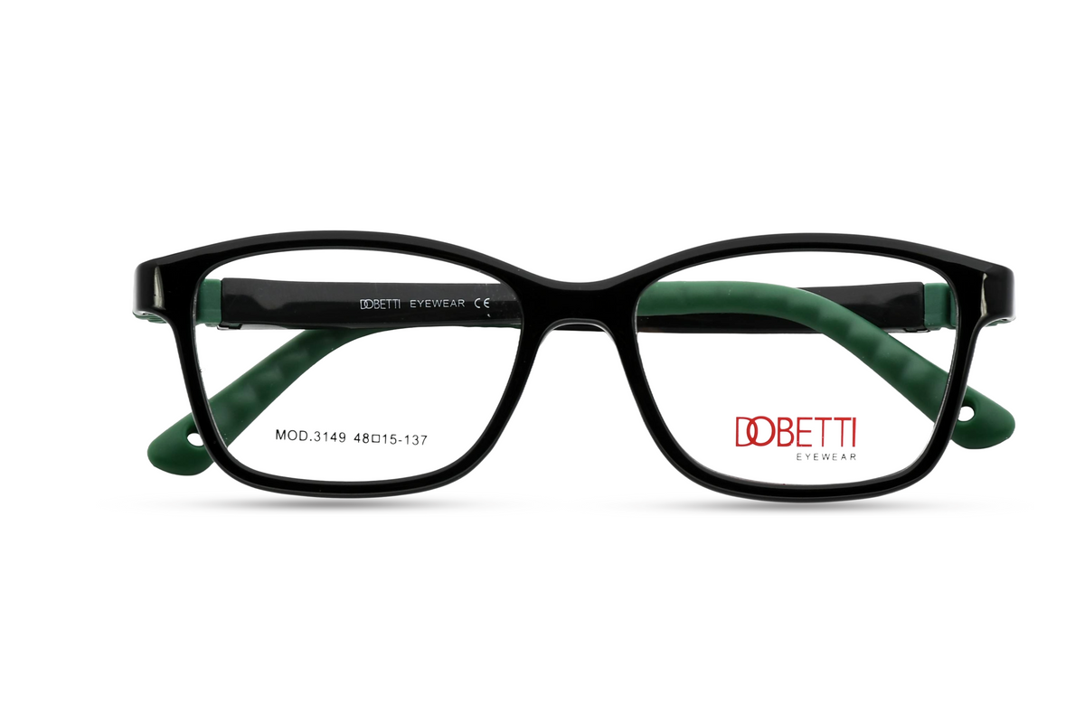 Black Front with Green Temples
