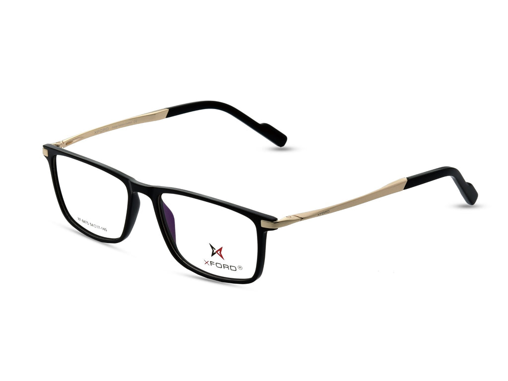 Glossy Black with Polished Gold Temples