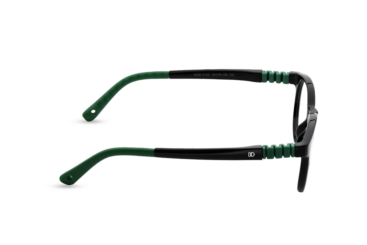 SHINE Black Front with Green Temples