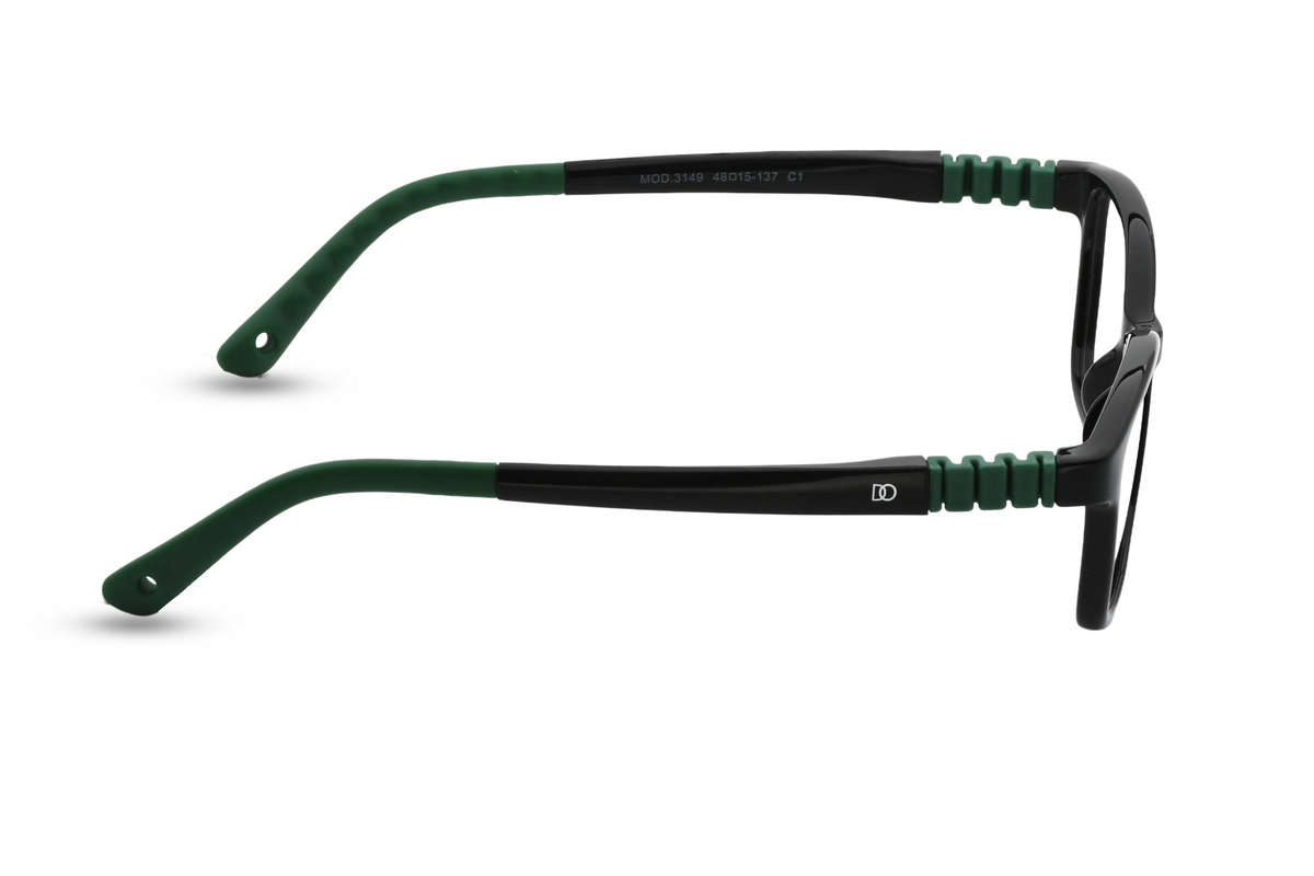 Black Front with Green Temples