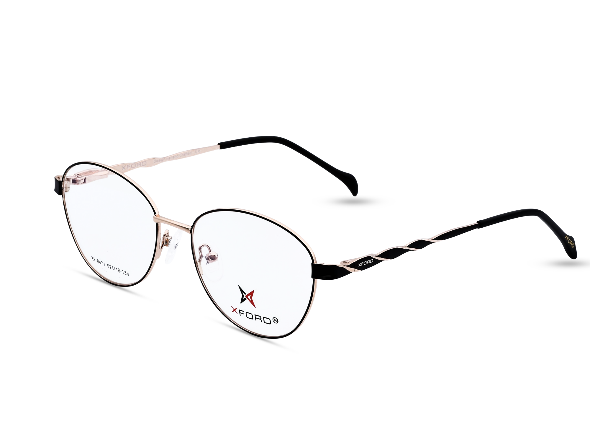 Rose Gold with Black Temples