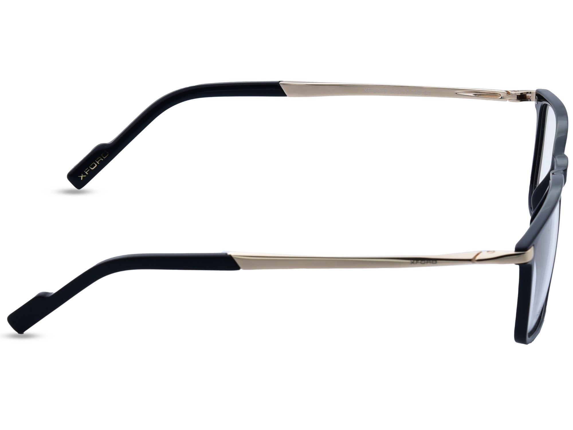 Glossy Black with Polished Gold Temples