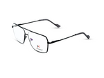 Black with Silver Temples