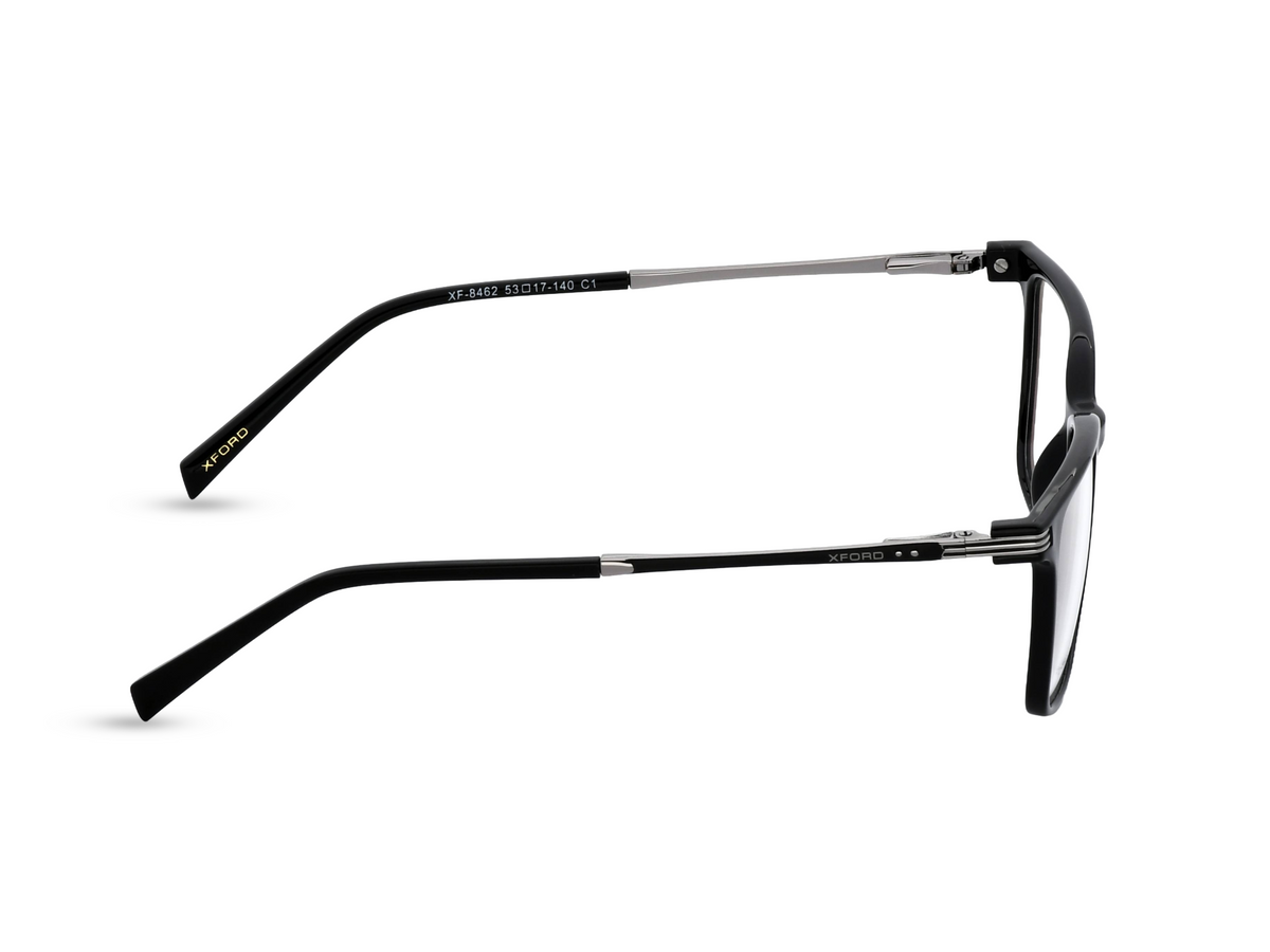 Matte Black with Silver Metal Temples
