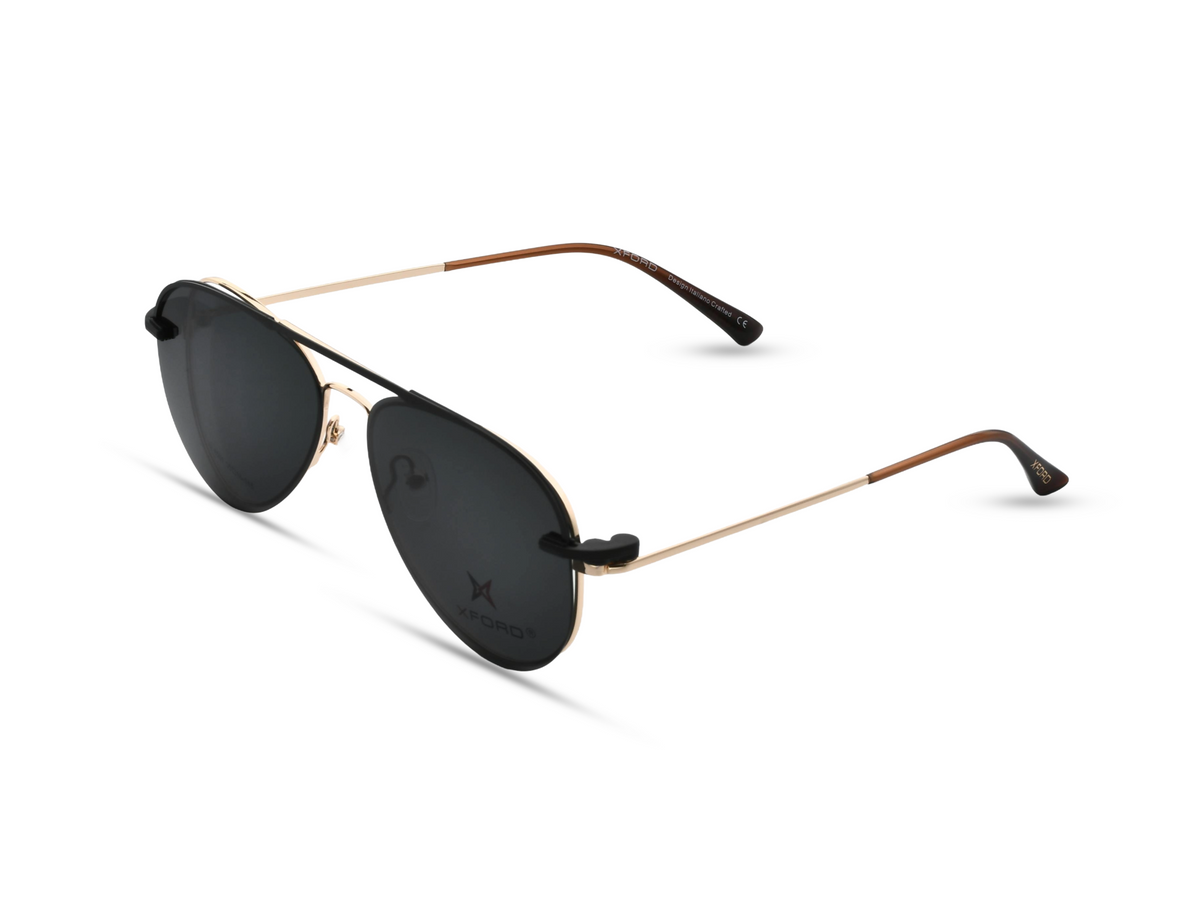 Gold Frame with Black Clip-On