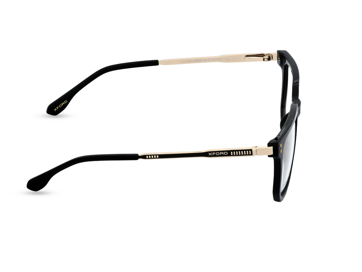 Matte Black with Gold Metal Temples