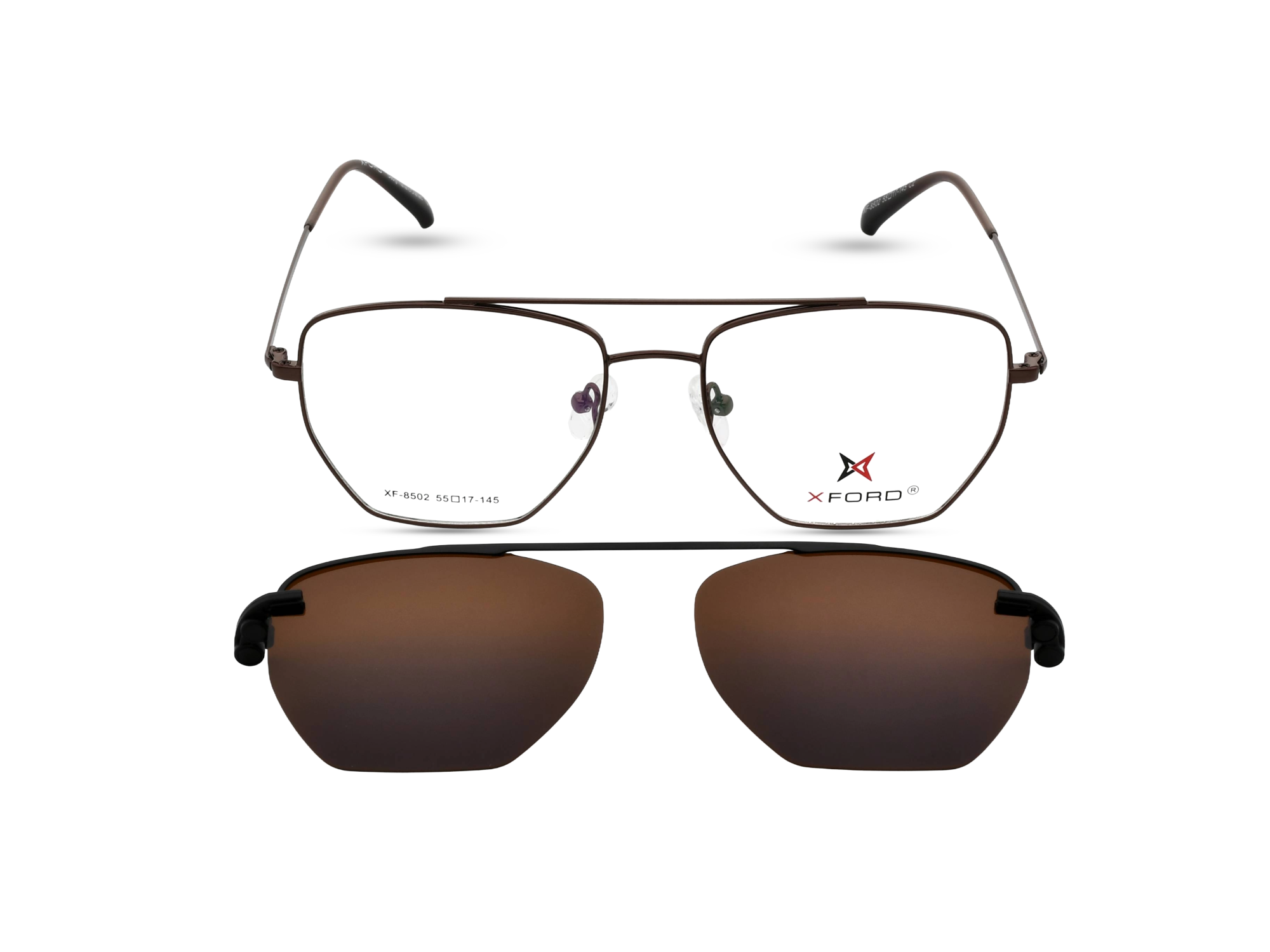 Brown Frame with Brown Gradient Clip-On
