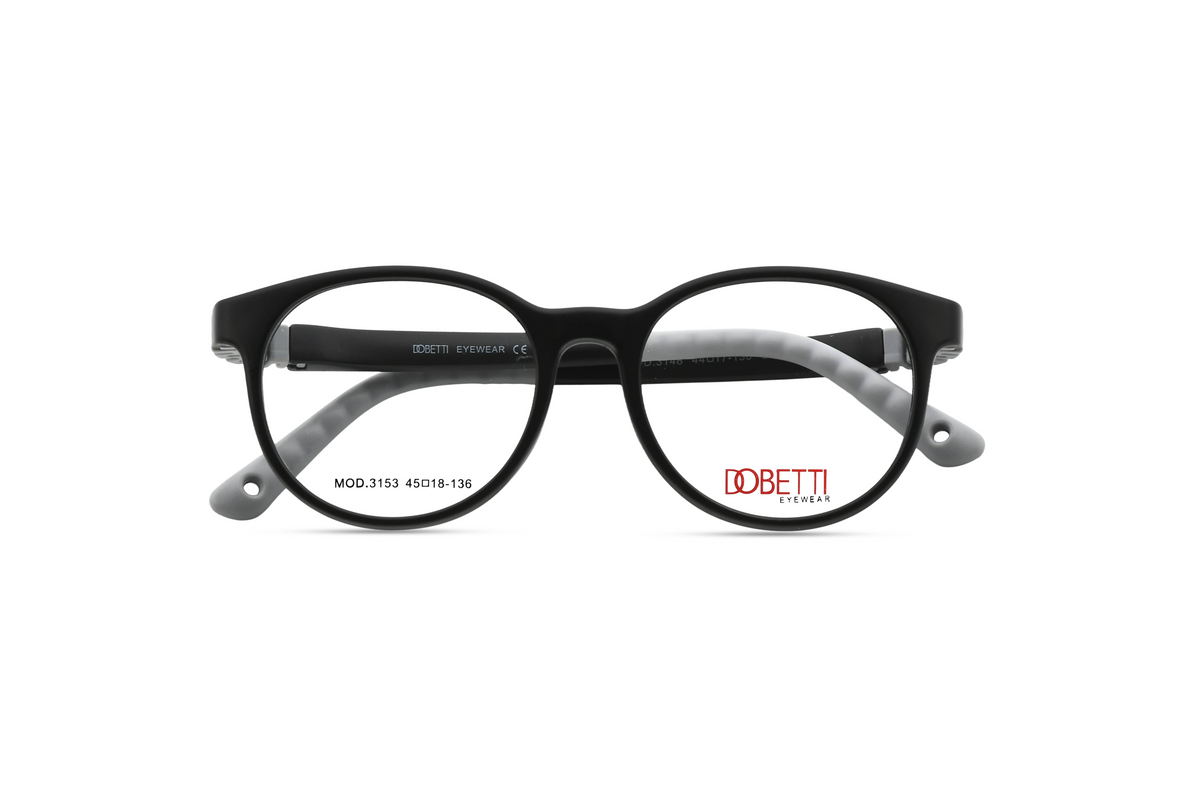 Classic Black with Light Grey Temples