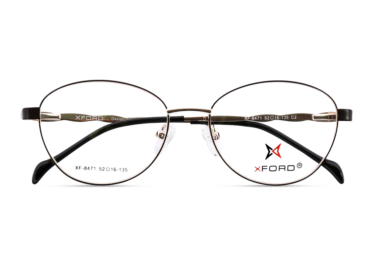 Rose Gold Front with Black Temples