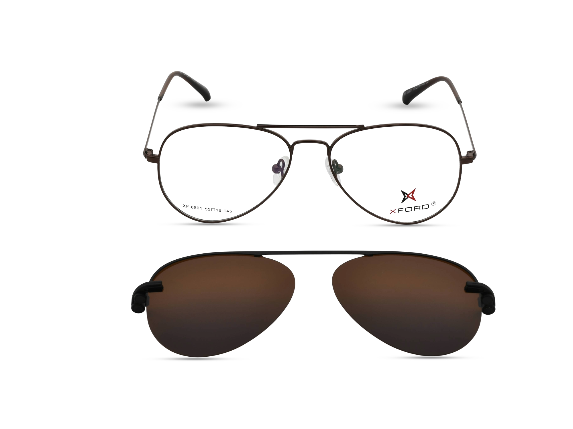 Matte Brown with Brown Gradient Clip-On