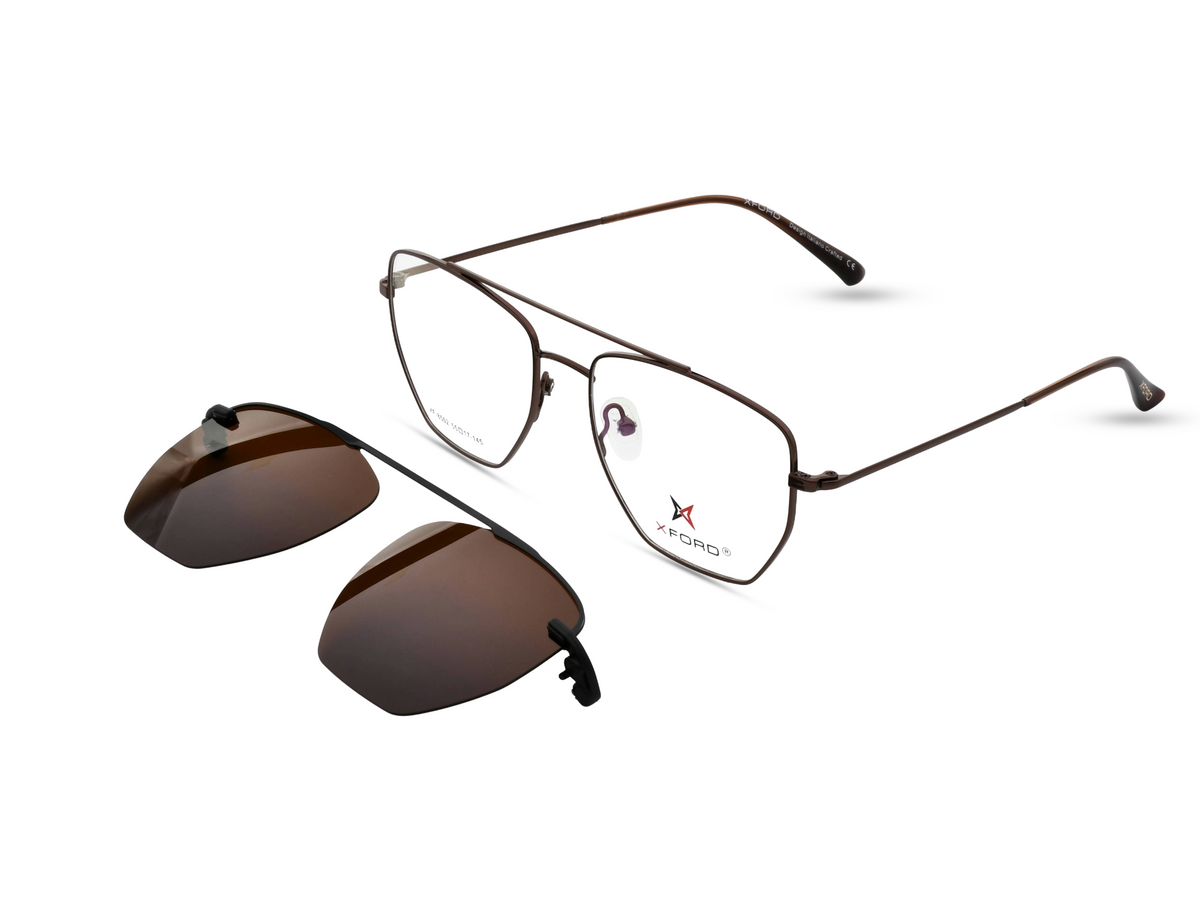Brown Frame with Brown Gradient Clip-On