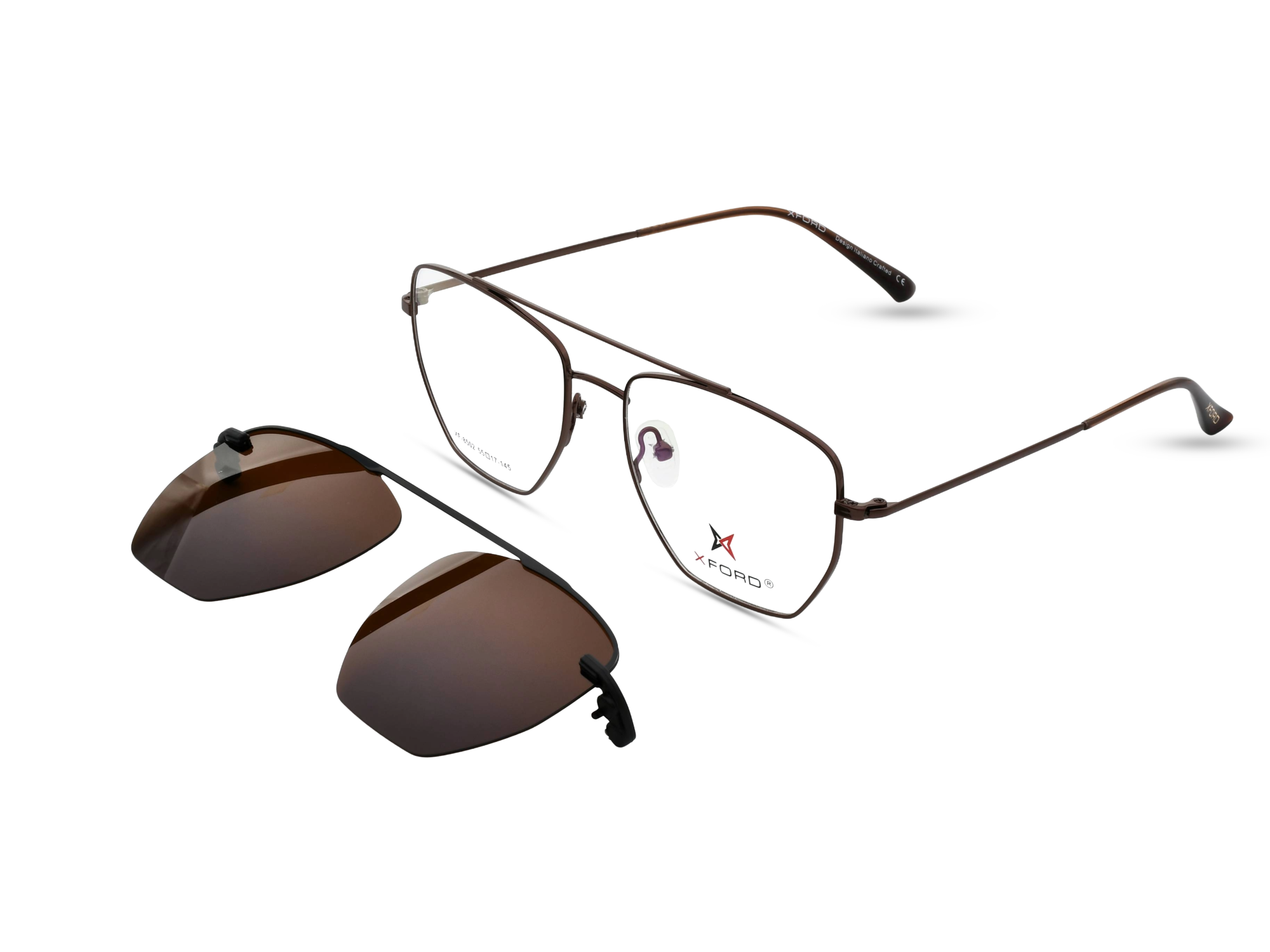 Brown Frame with Brown Gradient Clip-On