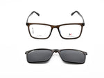 Matte Brown with Black Clip-On Lens