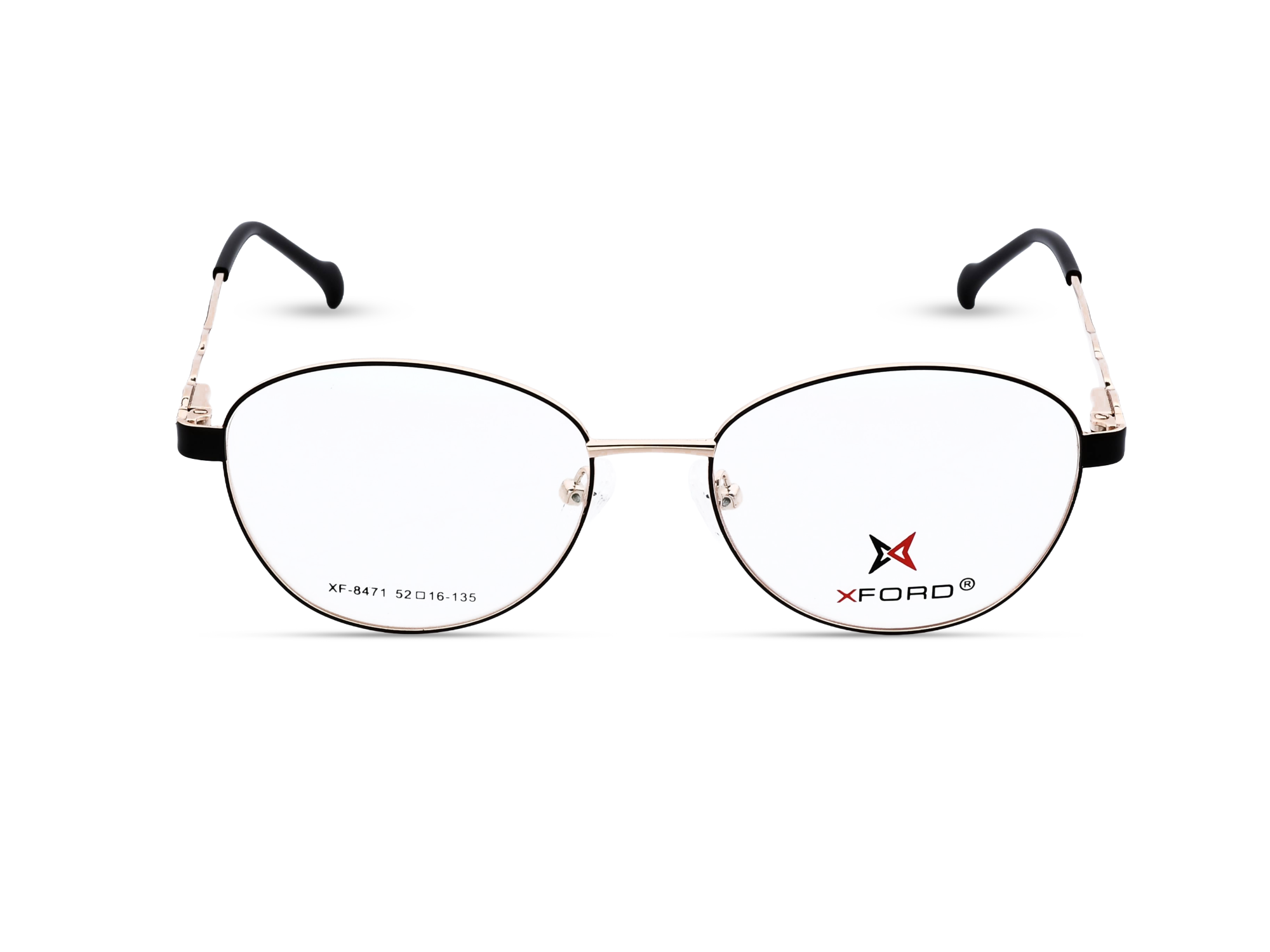 Rose Gold Front with Black Temples