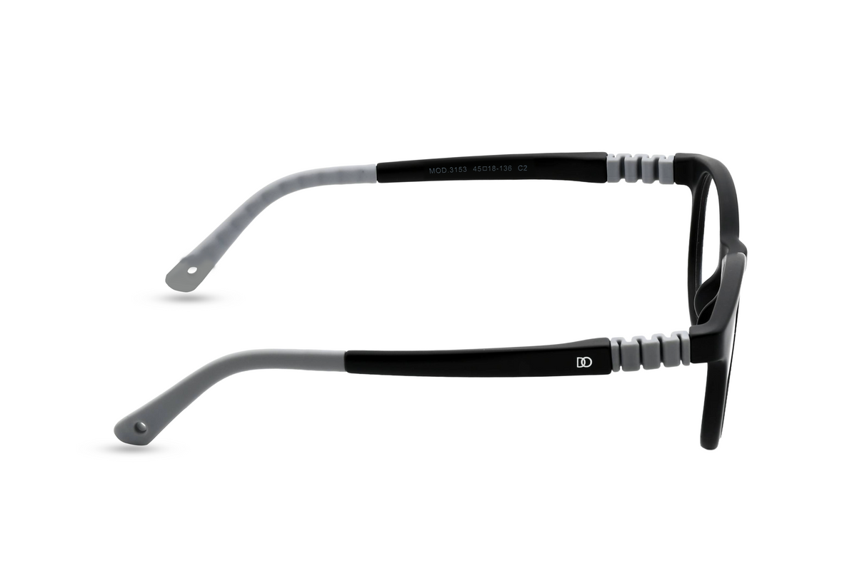 Classic Black with Light Grey Temples