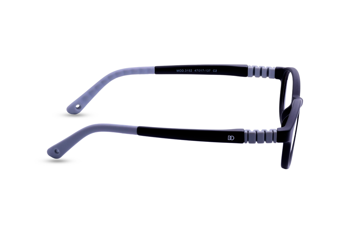 Classic Black with Light Grey Temples