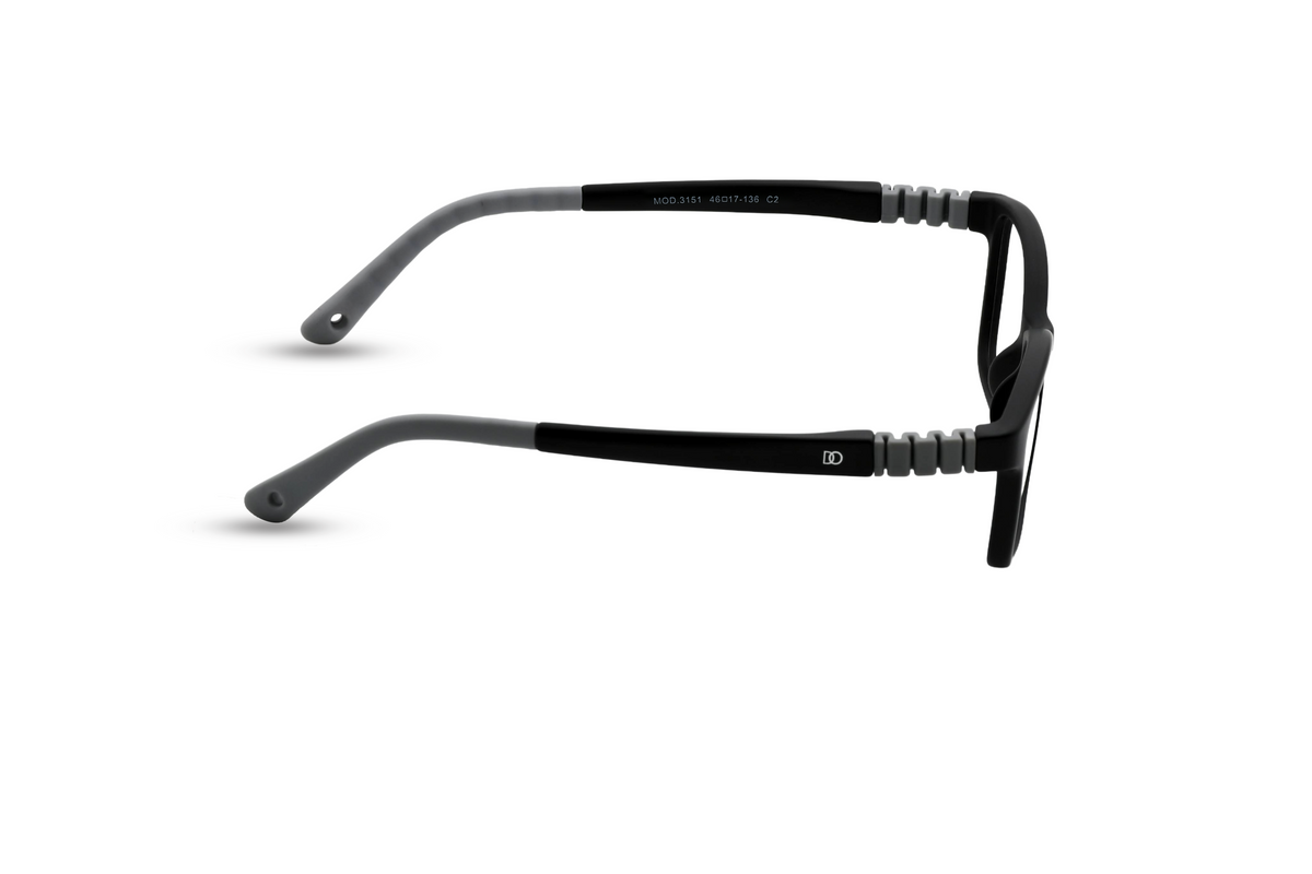 Classic Black with Light Grey Temples