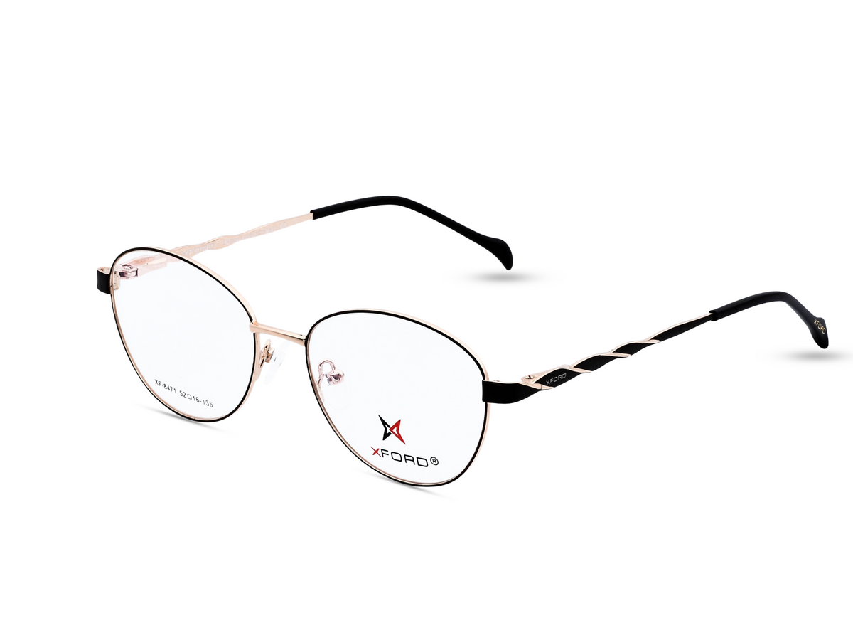 Rose Gold Front with Black Temples