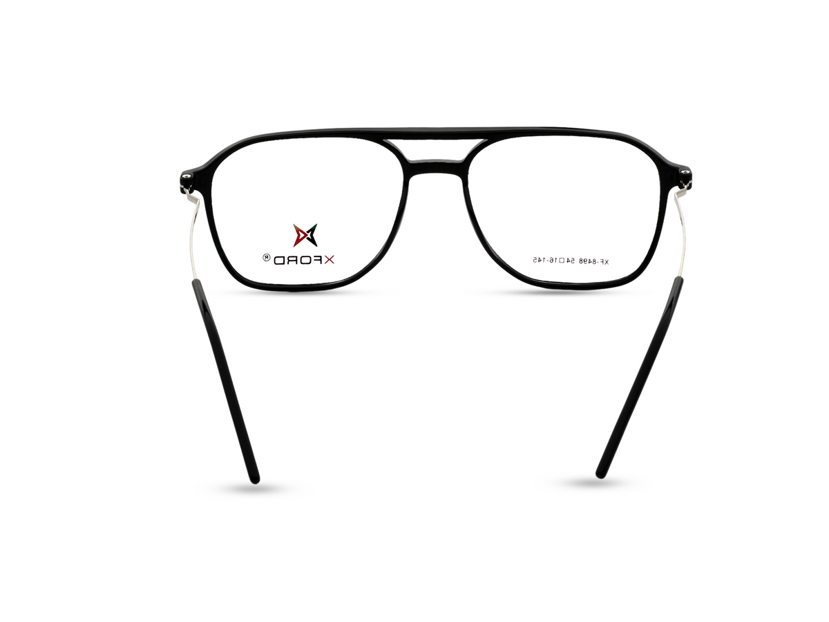 Matte Black Front with Silver Temples