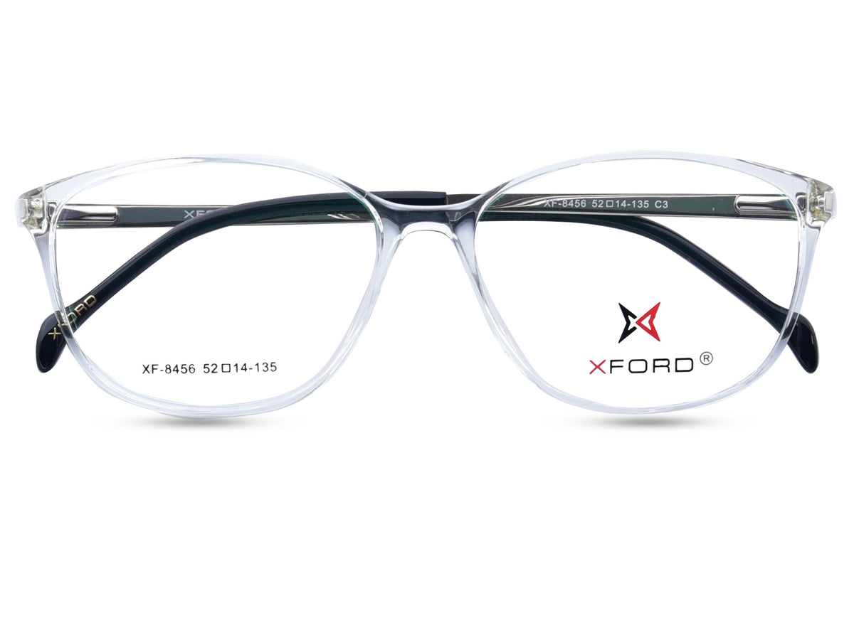 Crystal Clear with Silver-Black Temples