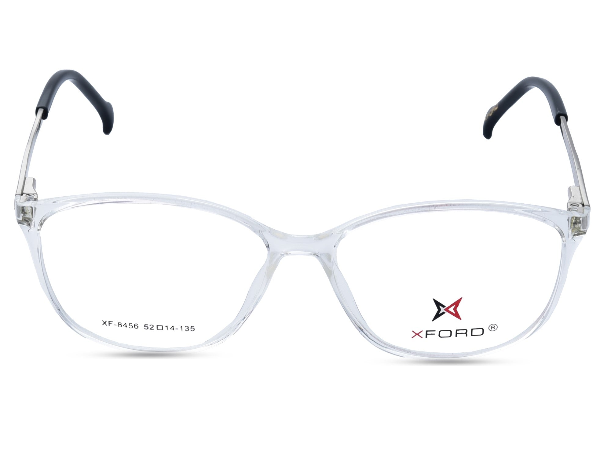 Crystal Clear with Silver-Black Temples