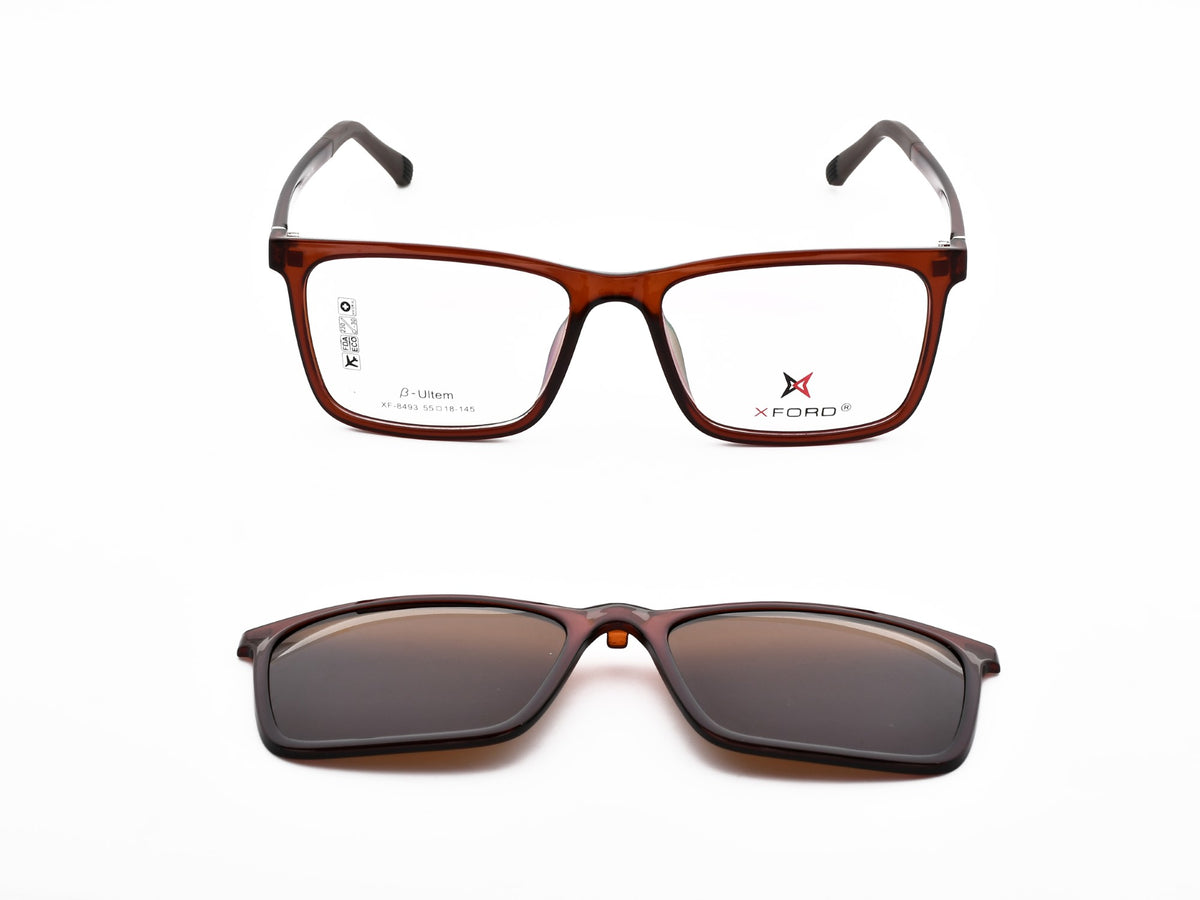 Transparent Brown with Dark Brown Clip-On