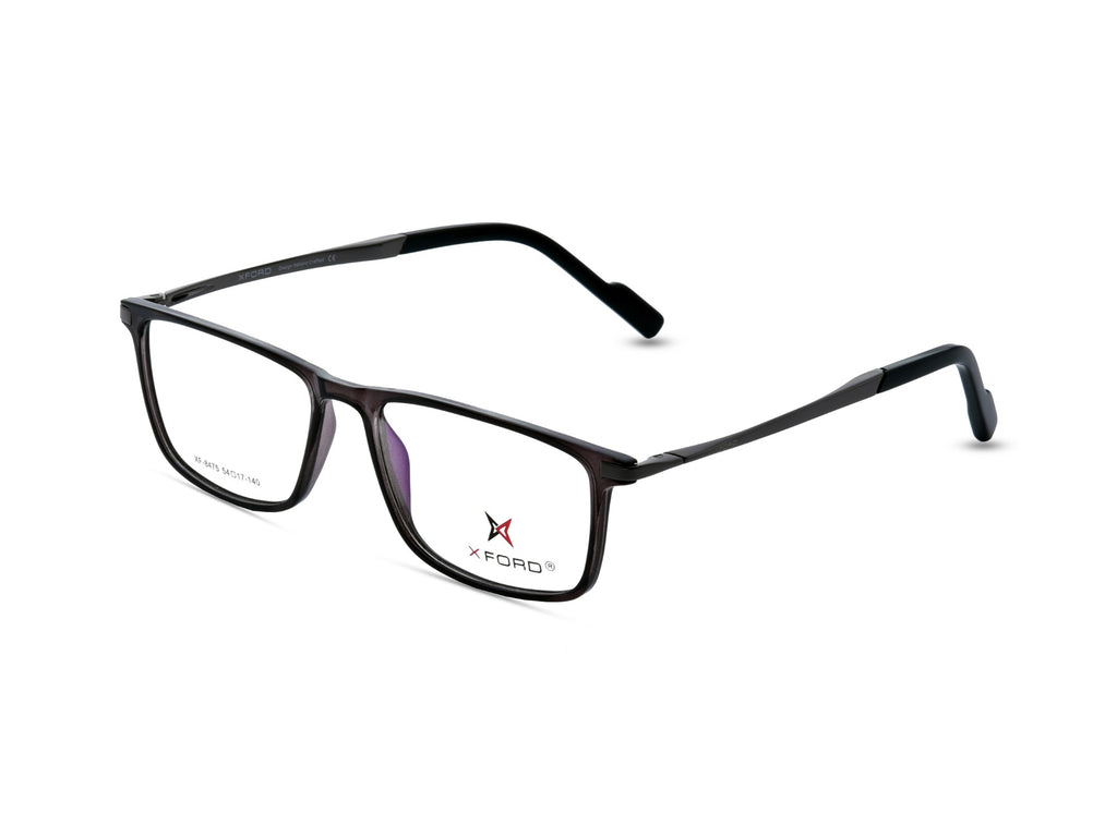 Transparent Grey with Gunmetal Grey Temples.