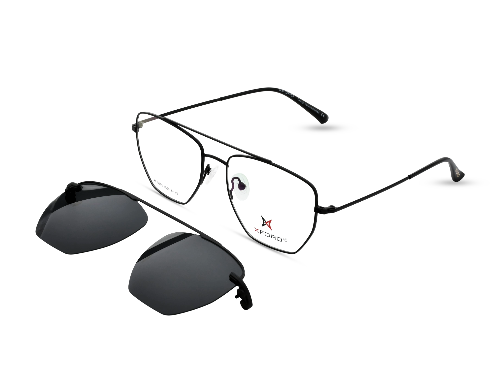 Black Frame with Black Clip-On