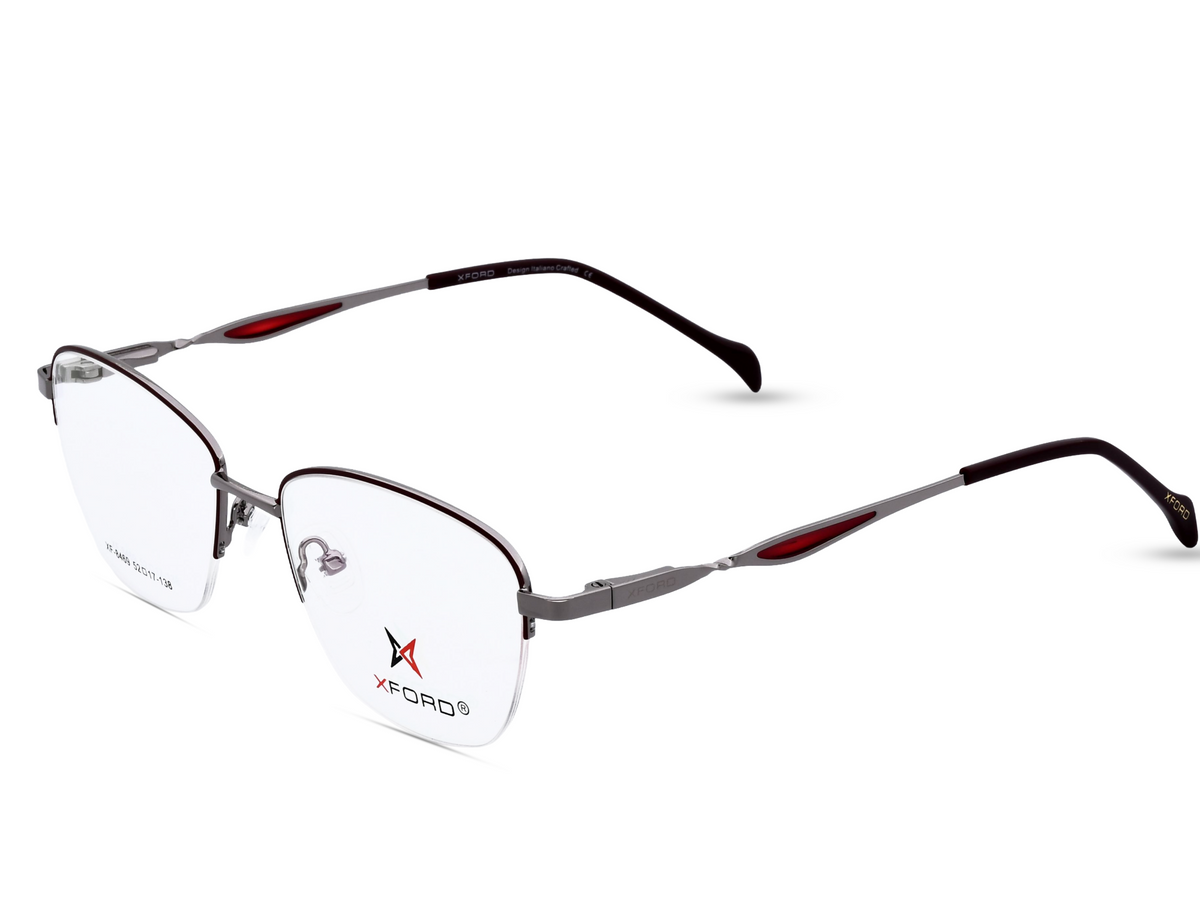 Gunmetal with Burgundy Temples