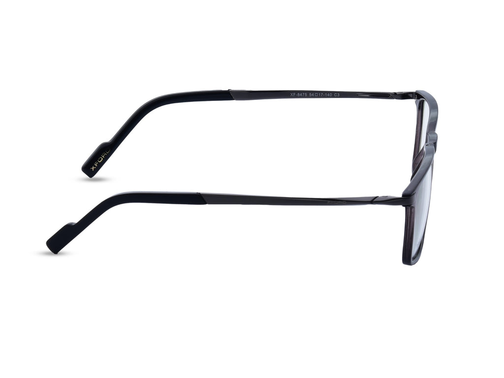 Transparent Grey with Gunmetal Grey Temples.