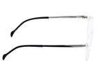 Crystal Clear with Silver-Black Temples