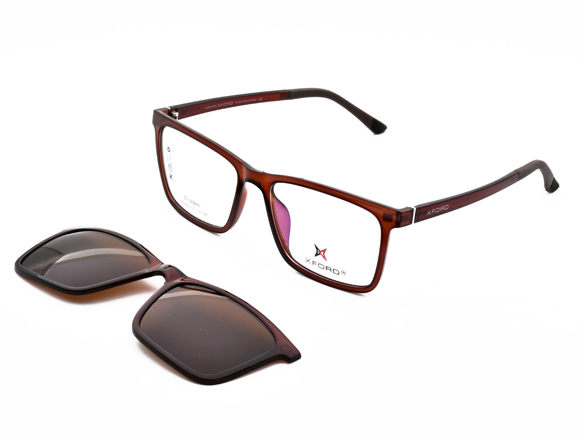 Transparent Brown with Dark Brown Clip-On
