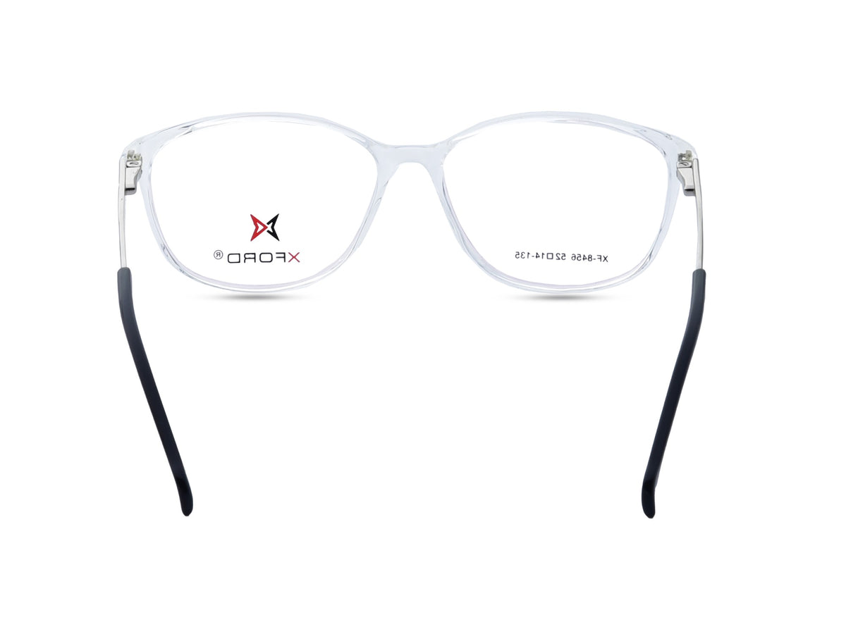 Crystal Clear with Silver-Black Temples
